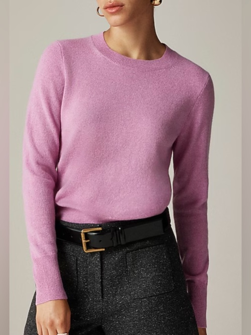 J.Crew Cashmere Classic Crewneck Sweater Size Small in Iced Quartz BA400
